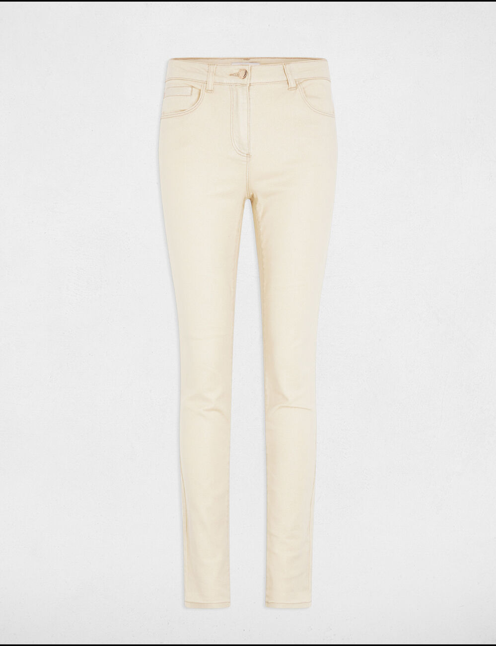 Jeans slim irisé ivoire femme