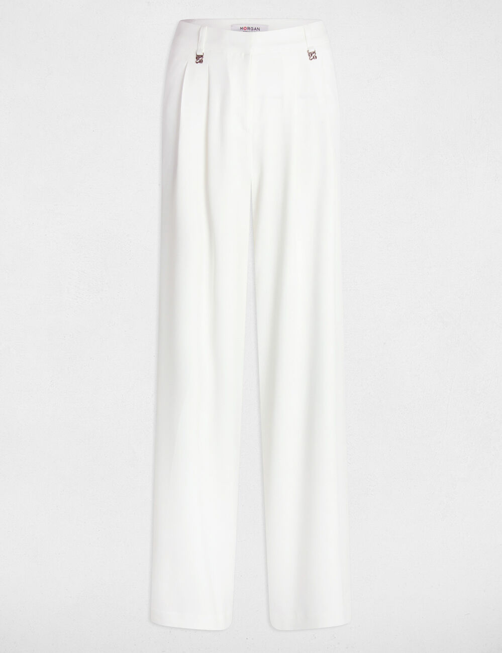 Pantalon large fluide blanc femme