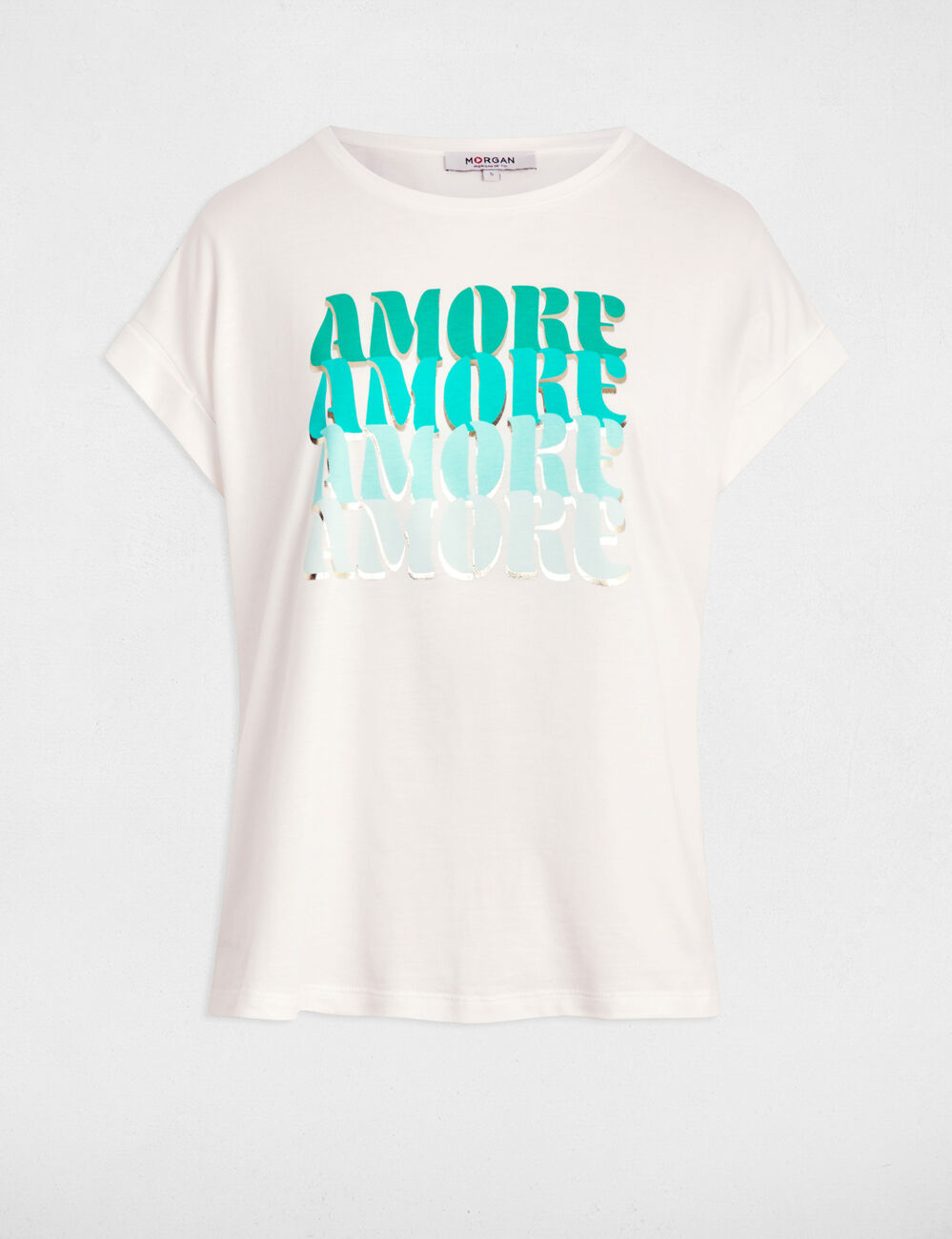 T-shirt mit Aufdruck weiss damen