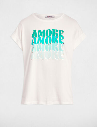 T-shirt mit Aufdruck weiss damen