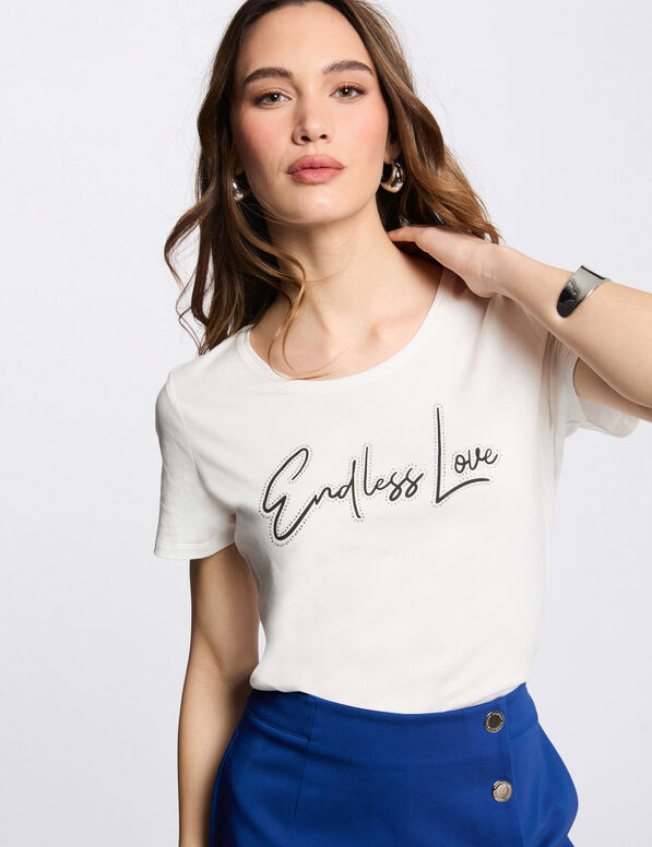 T-shirt mit Aufschrift weiss damen