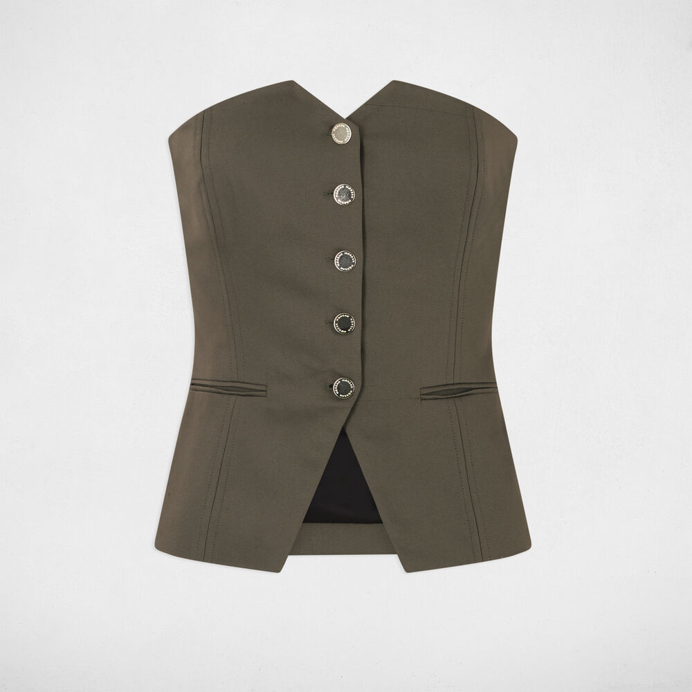 Ärmelloses Bustier khakigrün damen