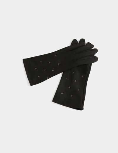 Handschuhe mit Strass schwarz damen