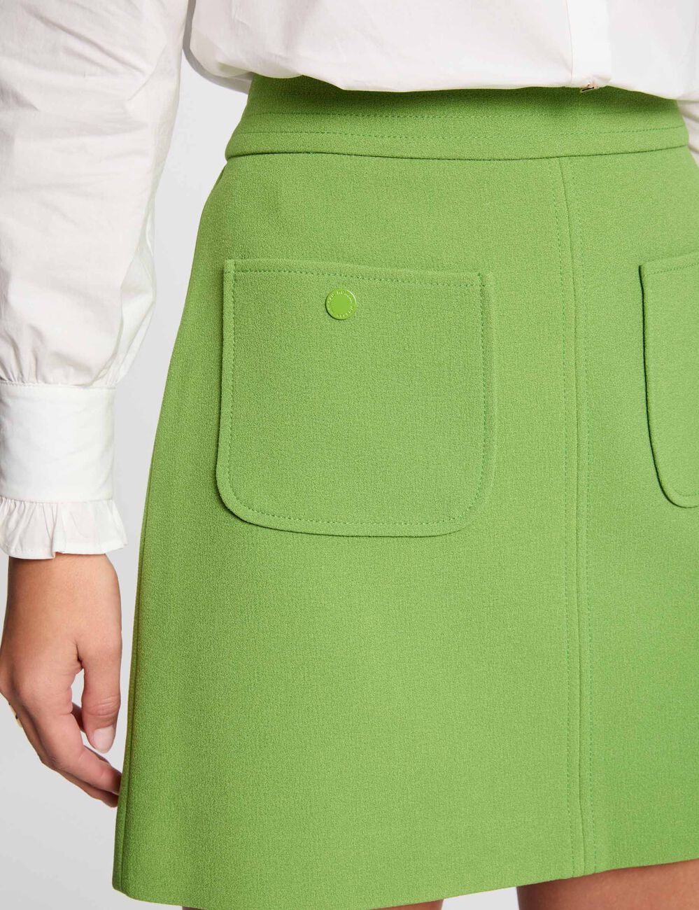 Kurzer Rock mit aufgesetzten Taschen vert anis damen