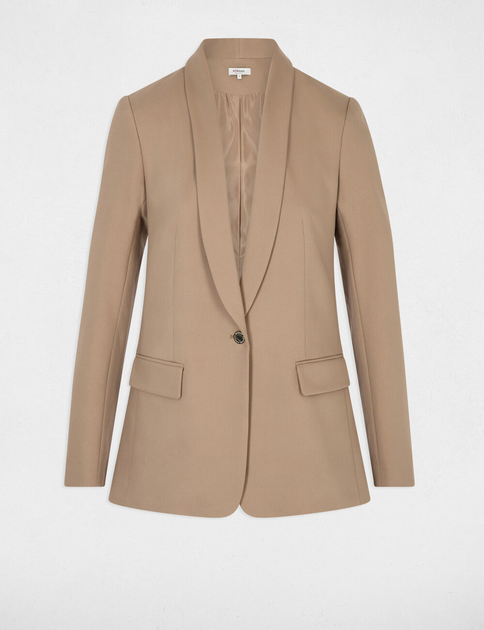 Kurze Jacke mit Schalkragen maulwurfsgrau damen