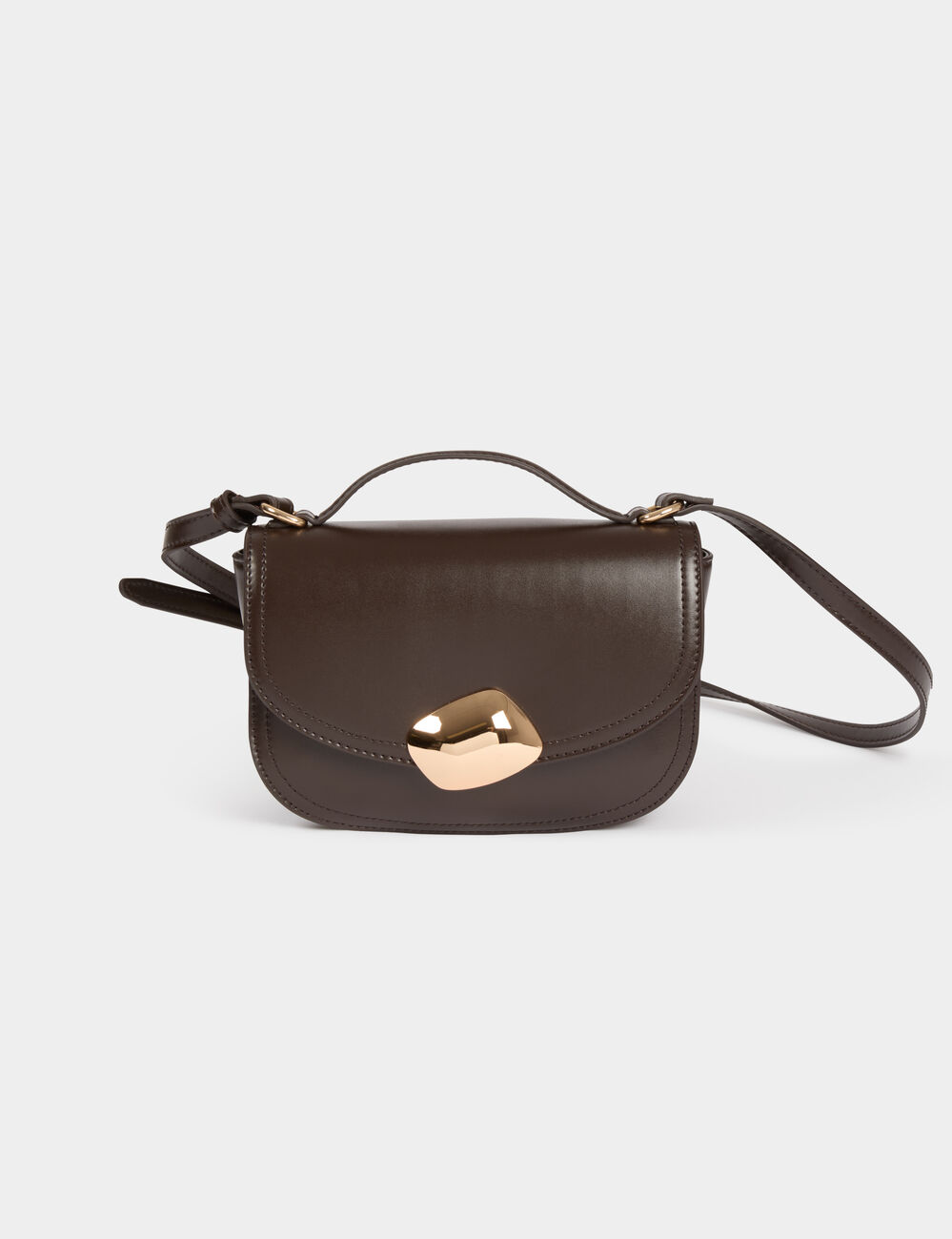 Sac bo&icirc;te boucle marron fonc&eacute; femme