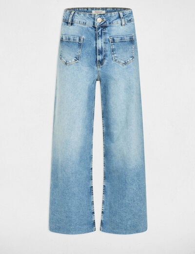 Weit geschnittene hochgeschnittene Hose double stone denim damen