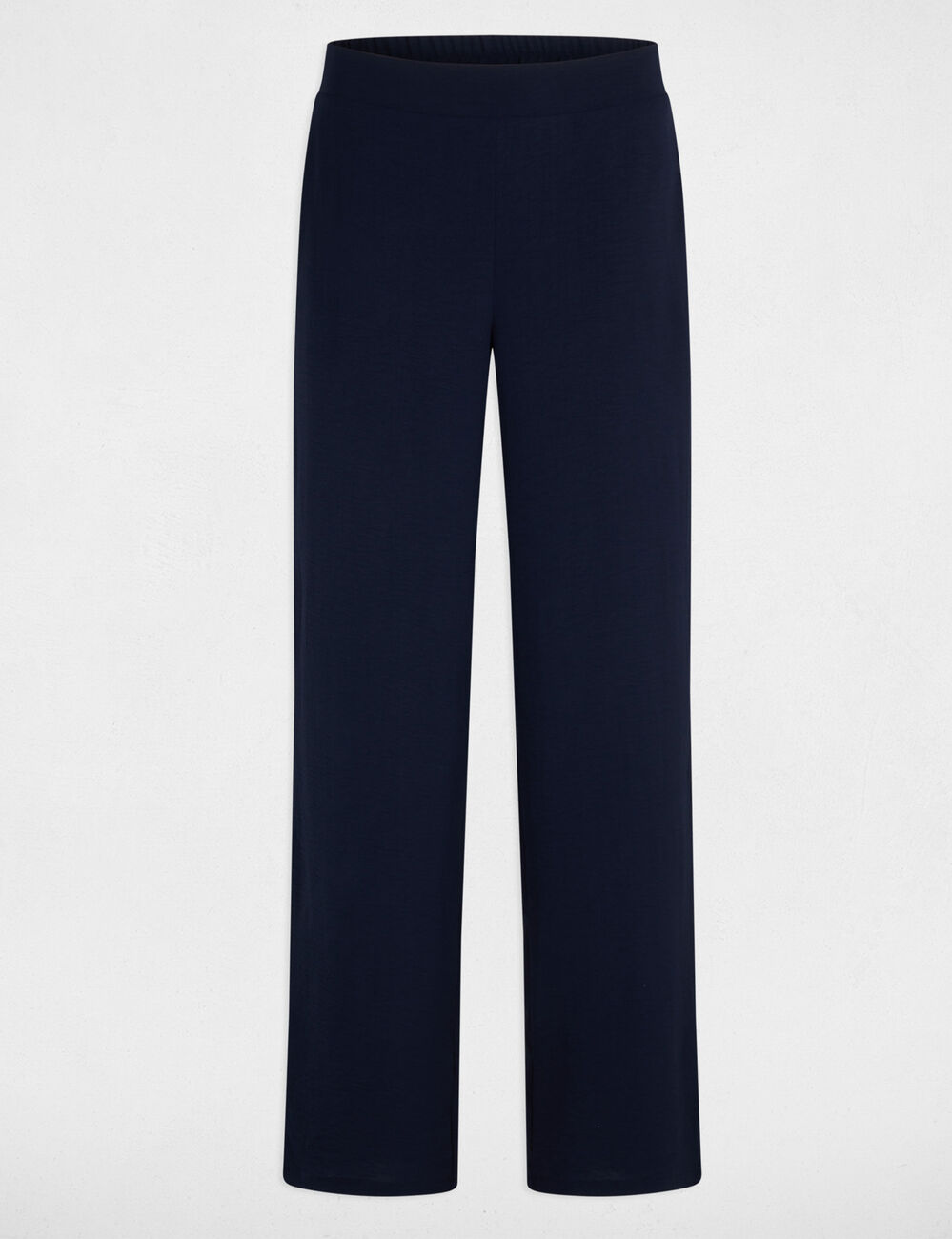 Pantalon large fluide bleu marine femme