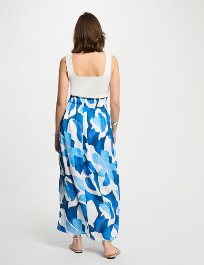 Jupe longue imprimée multicolore femme