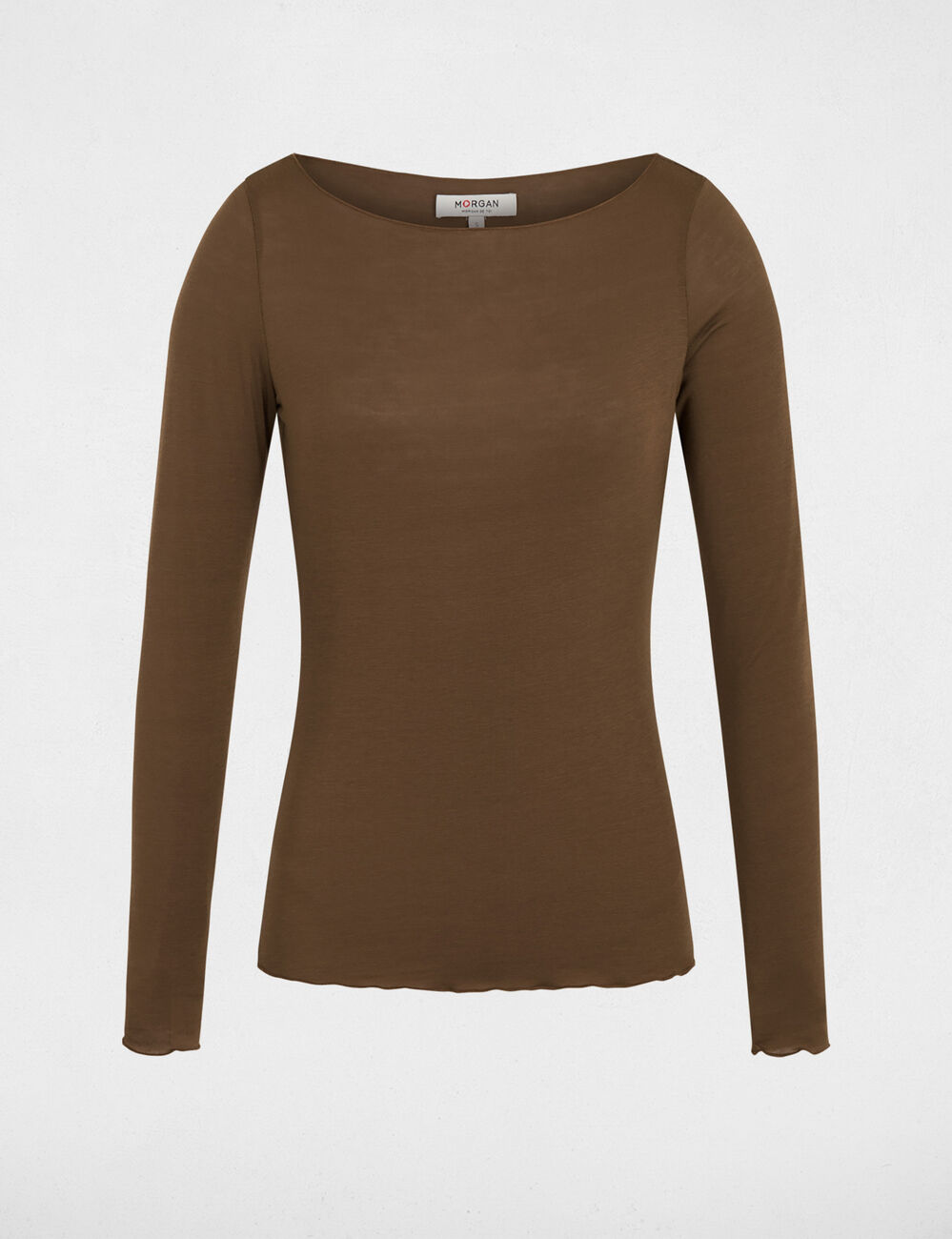 Langarm-T-Shirt khakigr&uuml;n damen