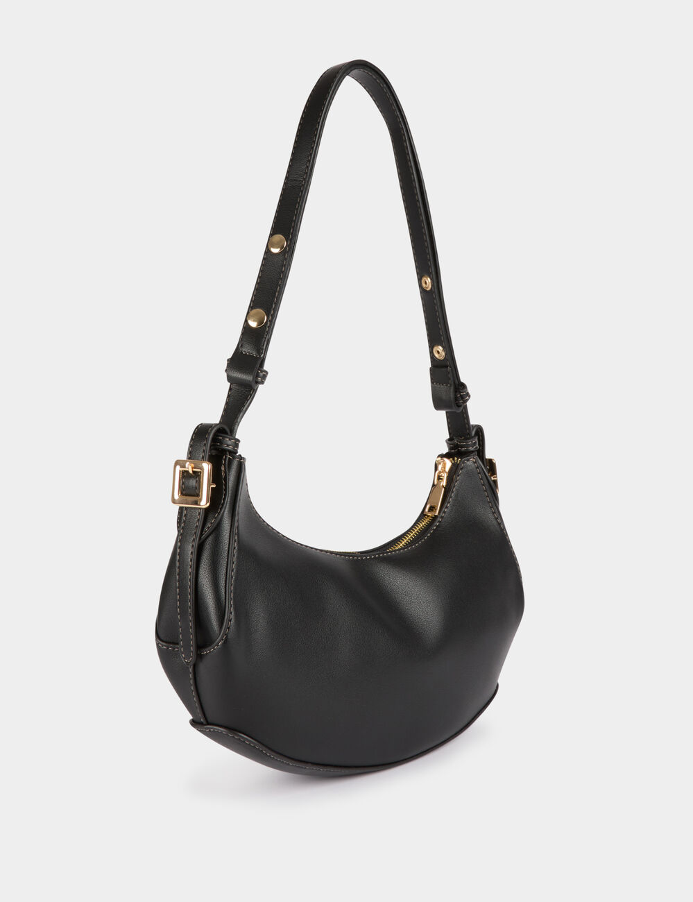 Sac demi-lune noir femme