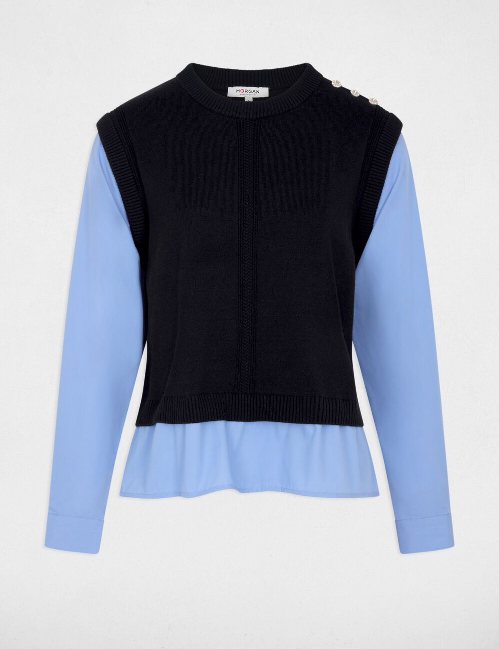 Eng anliegender Pullover marineblau damen