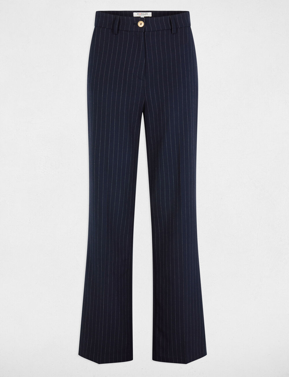Flared Hose mit Streifen marineblau damen