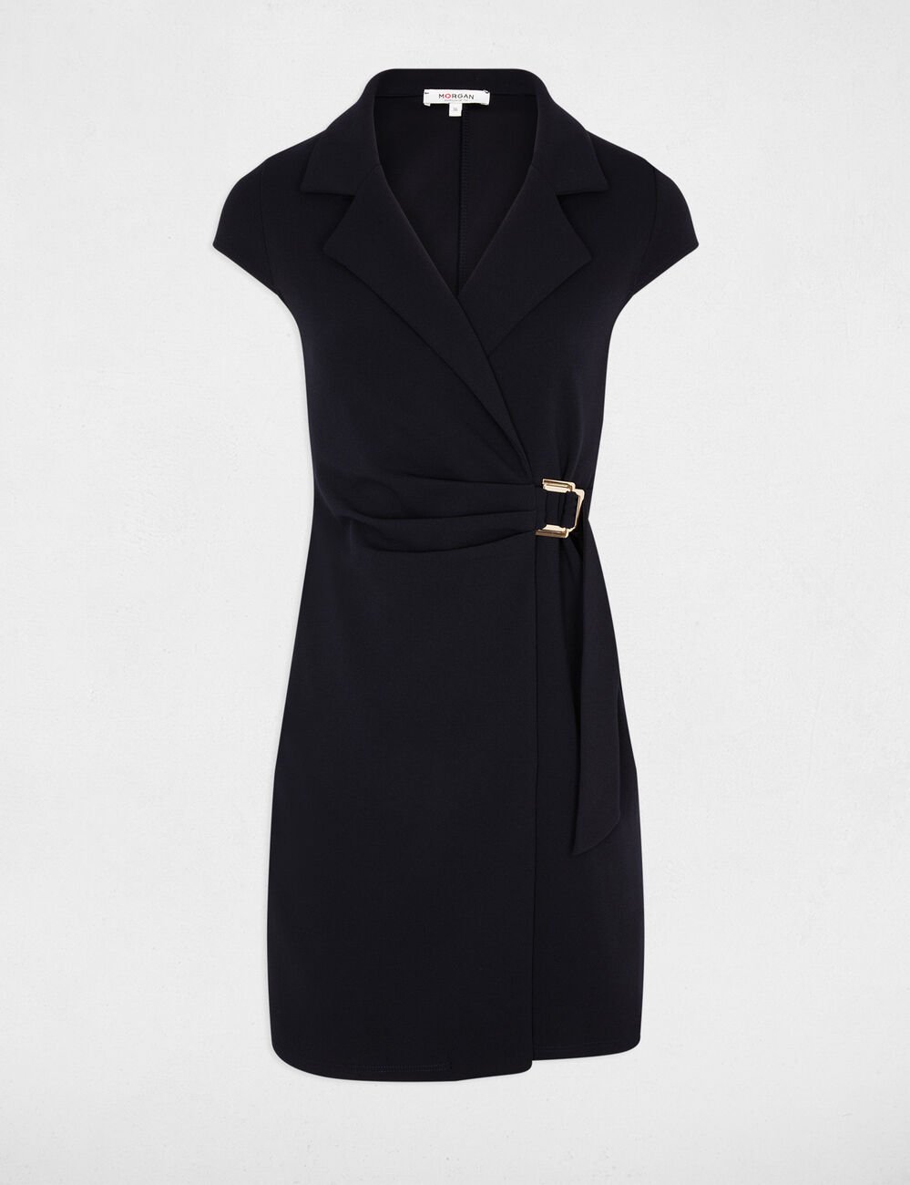 Robe courte ajust&eacute;e bleu marine femme