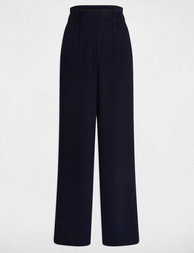 Weite Hose mit Falten marineblau damen