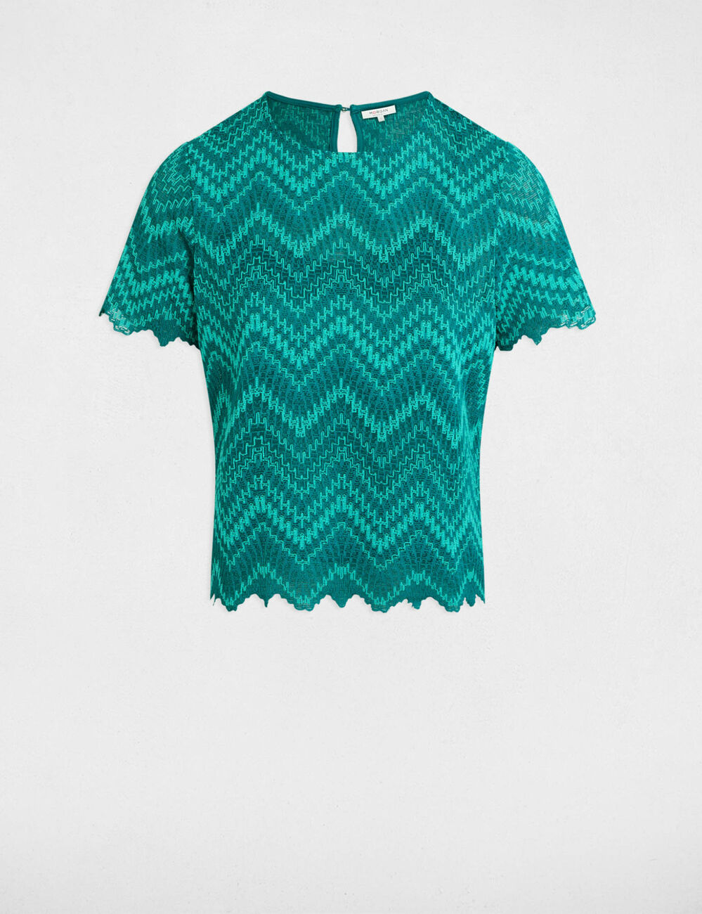 T-Shirt mit kurzen Ärmeln bleu canard damen