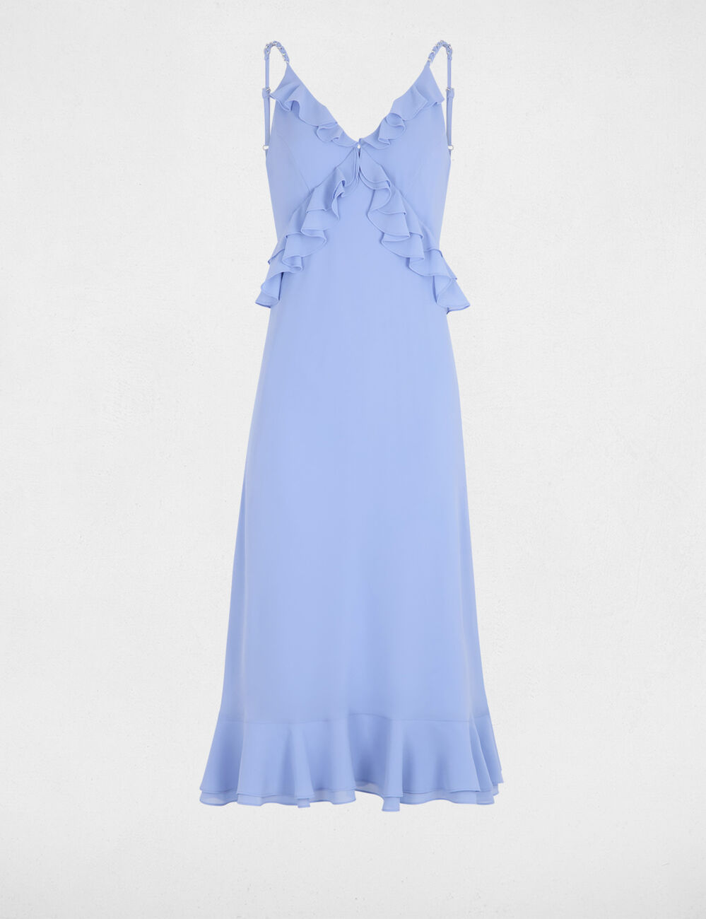 Midikleid mit V-Ausschnitt blau damen