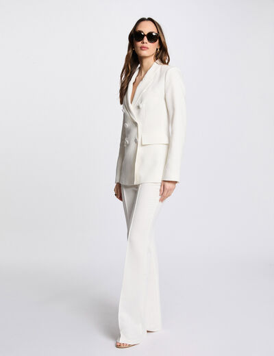 Bootcut-Hose mit hoher Taille weiss damen