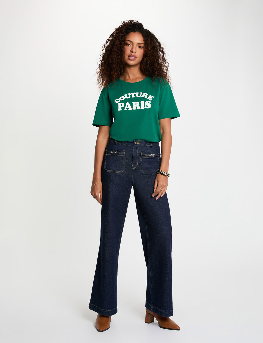 T-shirt manches courtes vert femme