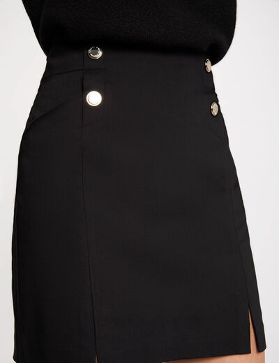 Jupe courte à boutons noir femme