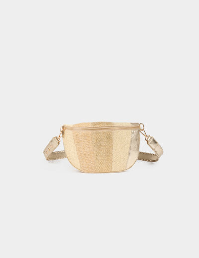 Sac banane métallisé jaune or femme