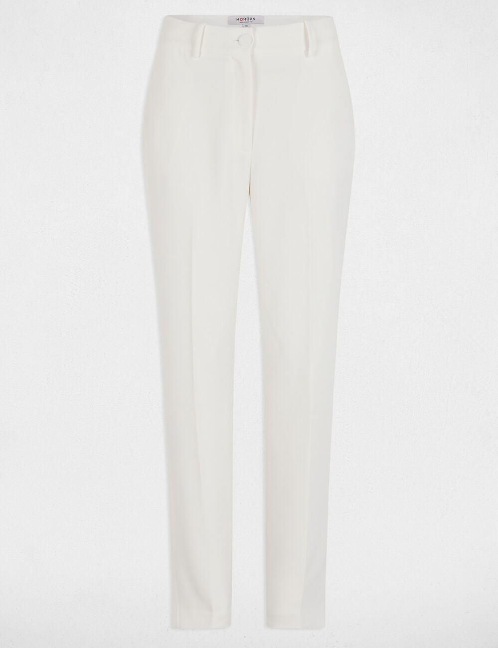 Pantalon fluide à pinces blanc femme