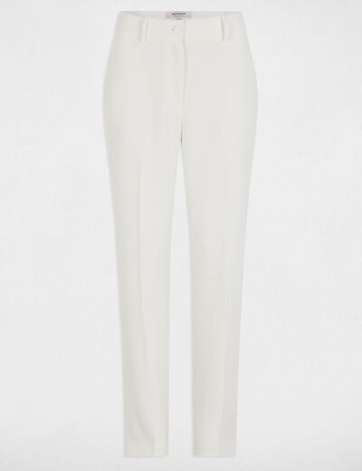 Fließende Hose mit Abnähern weiss damen