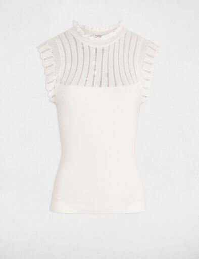 pull sans manches col rond ivoire femme Pull sans manches col rond ivoire femme