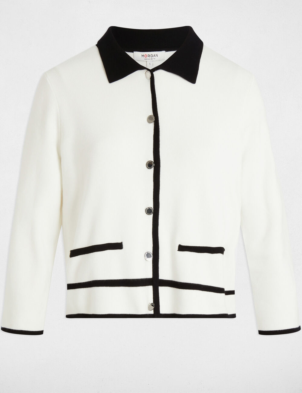 Gilet manches 3/4 blanc femme