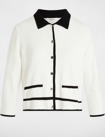 Gilet manches 3/4 blanc femme