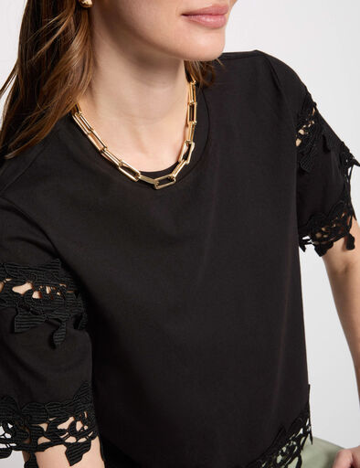 t shirt mit kurzen armeln schwarz damen T-Shirt mit kurzen Ärmeln schwarz damen