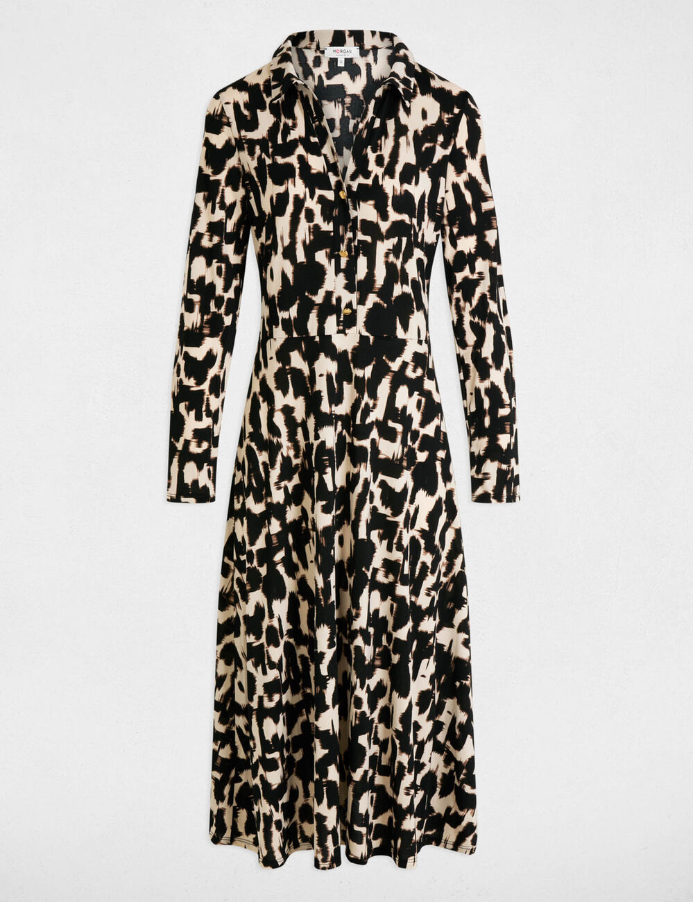 Robe longue droite imprimée multicolore femme