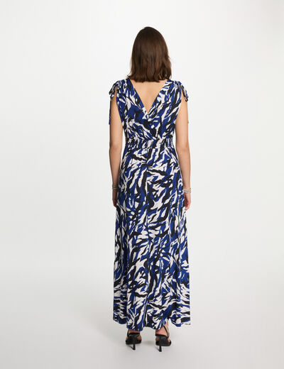 Langes gerades Kleid mit Muster mehrfarbig damen
