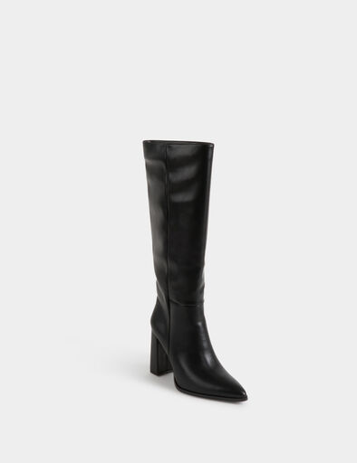 stiefel mit absatz und spitzer kappe schwarz damen Stiefel mit Absatz und spitzer Kappe schwarz damen