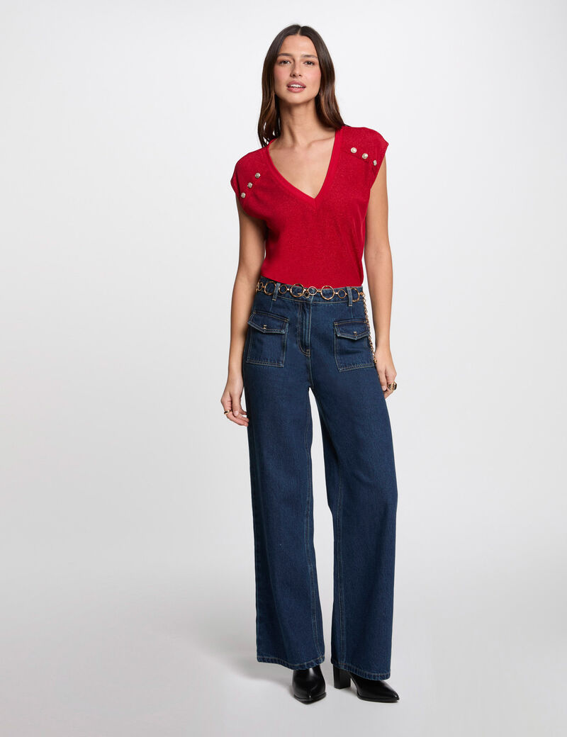 Kurzarm-T-Shirt rot damen