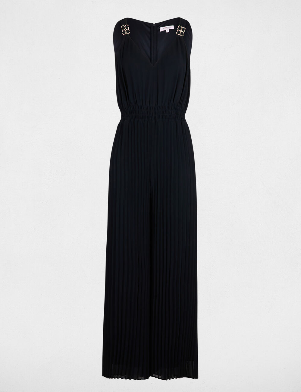 Plissierter Jumpsuit marineblau damen