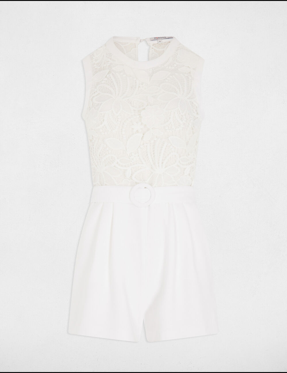 Combishort dentelle blanc femme