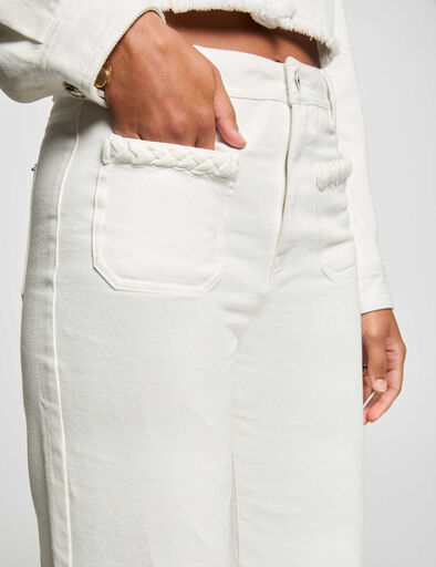 jeans flare taille haute blanc femme Jeans flare taille haute blanc femme