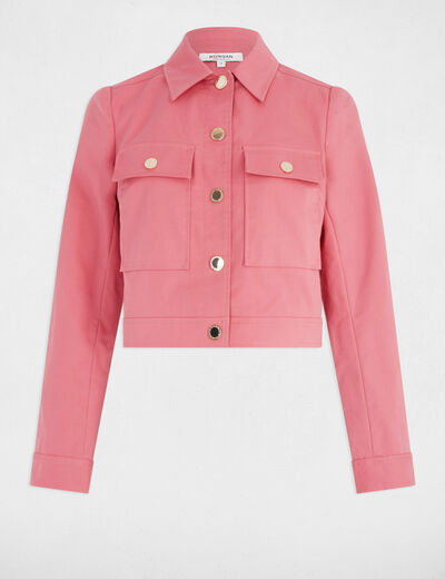 Kurze Knopfjacke altrosa damen