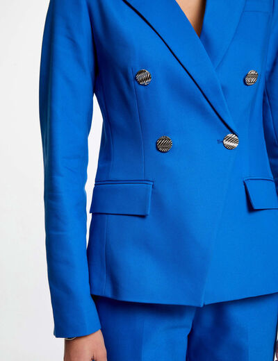Blazer mit doppelter Knopfleiste elektrisch blau damen