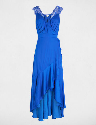 robe longue droite fluide bleu electrique femme Robe longue droite fluide bleu electrique femme