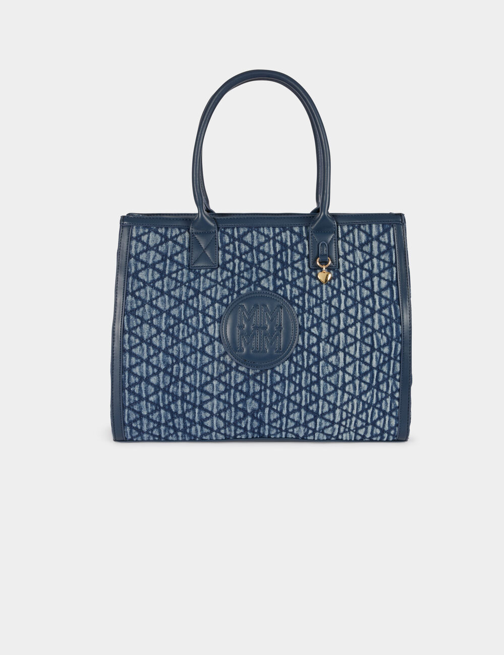 Sac cabas matelass&eacute; denim stone femme