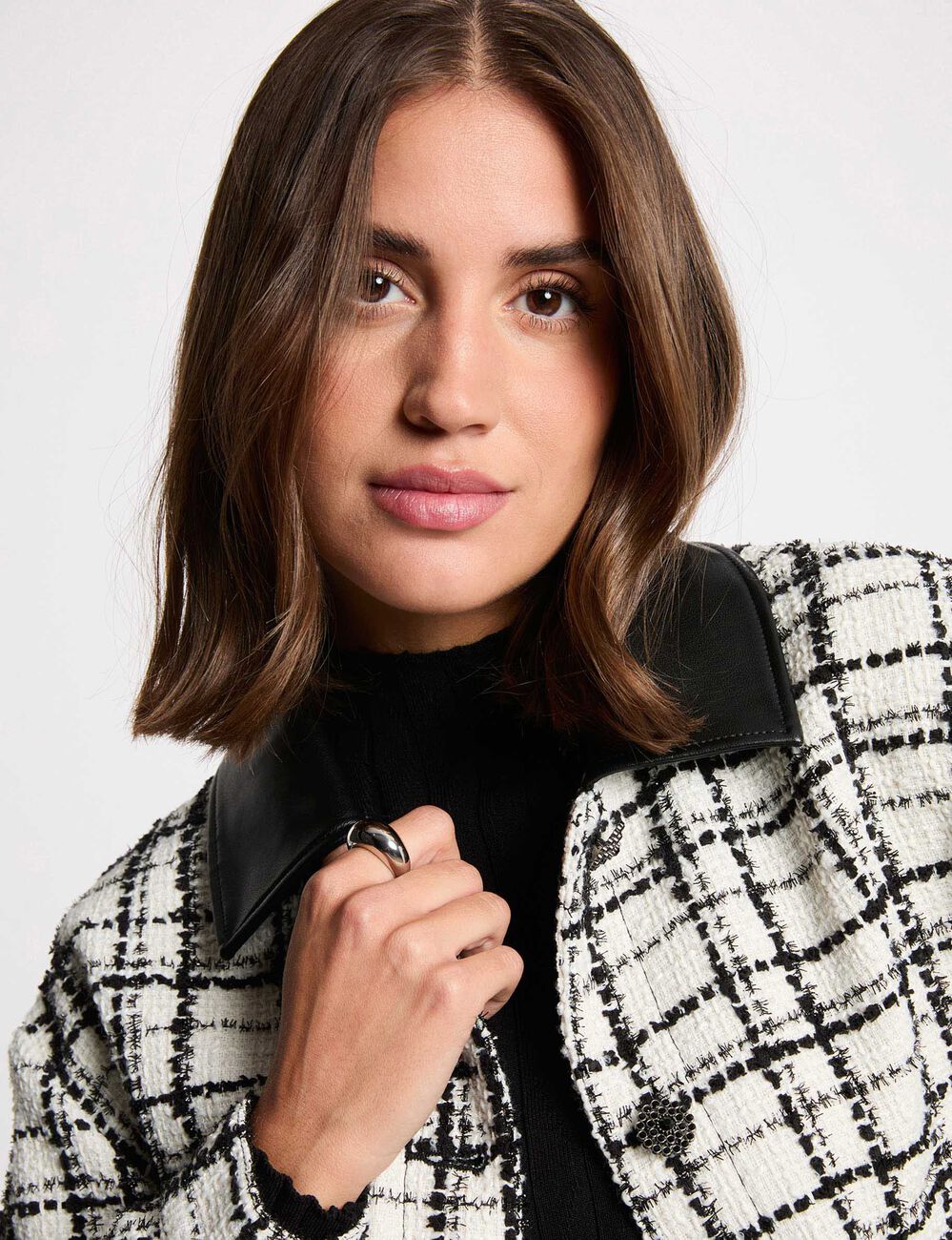 Oversize-Tweedjacke mehrfarbig damen