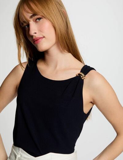 Ärmelloses Tanktop marineblau damen