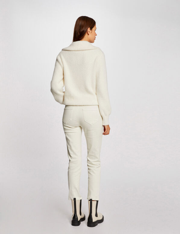 pullover und reiverschluss am kragen elfenbein damen Pullover und Reißverschluss am Kragen elfenbein damen