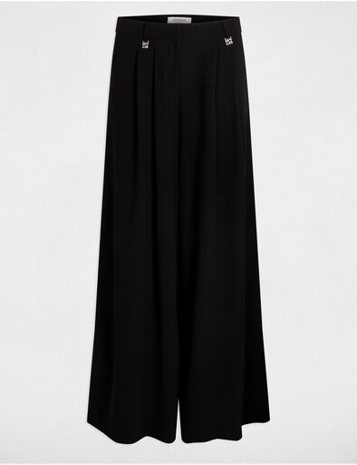 Fließende weite Hose schwarz damen