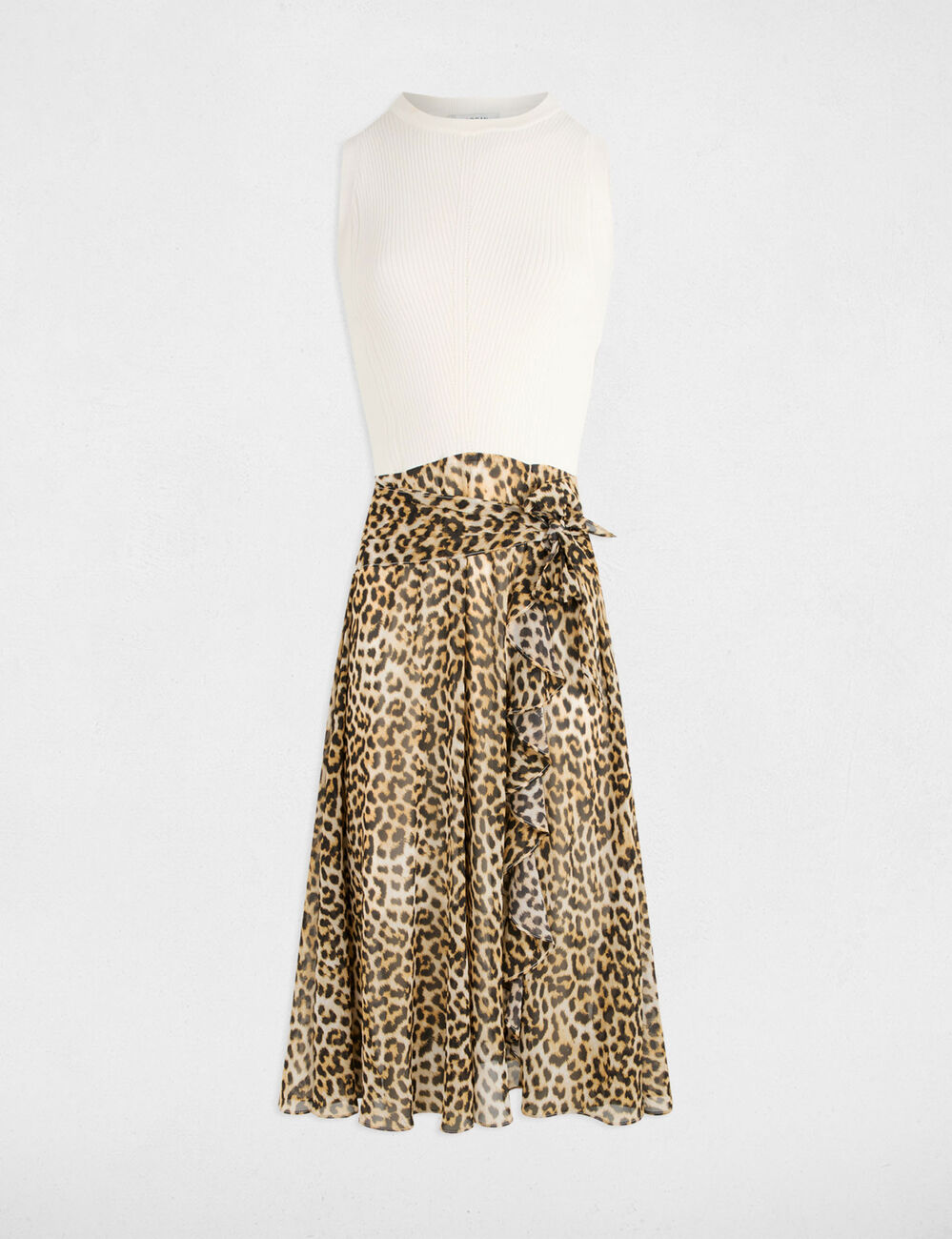 Robe évasée imprimée multicolore femme