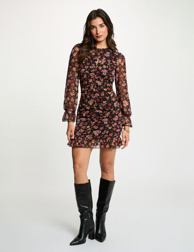 Kurzes, figurbetontes Kleid mehrfarbig damen