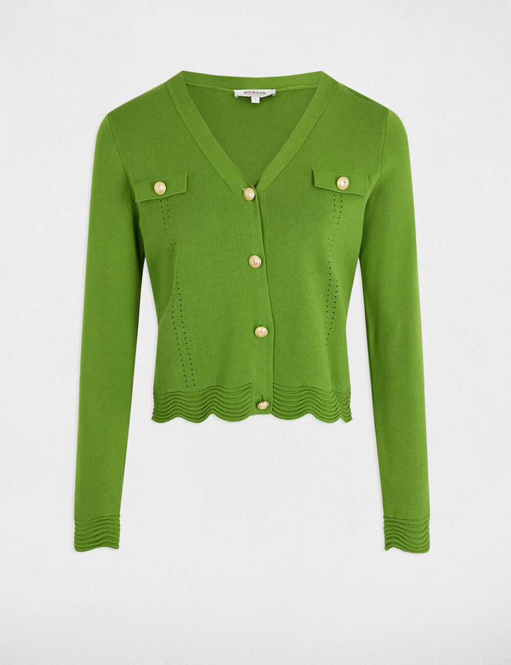 Cardigan mit V-Ausschnitt vert anis damen