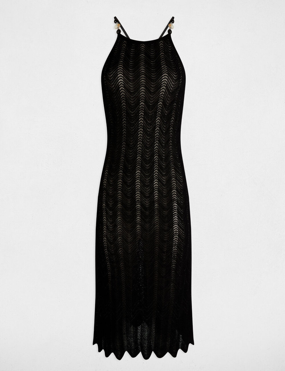 Figurbetont geschnittenes Strickkleid schwarz damen